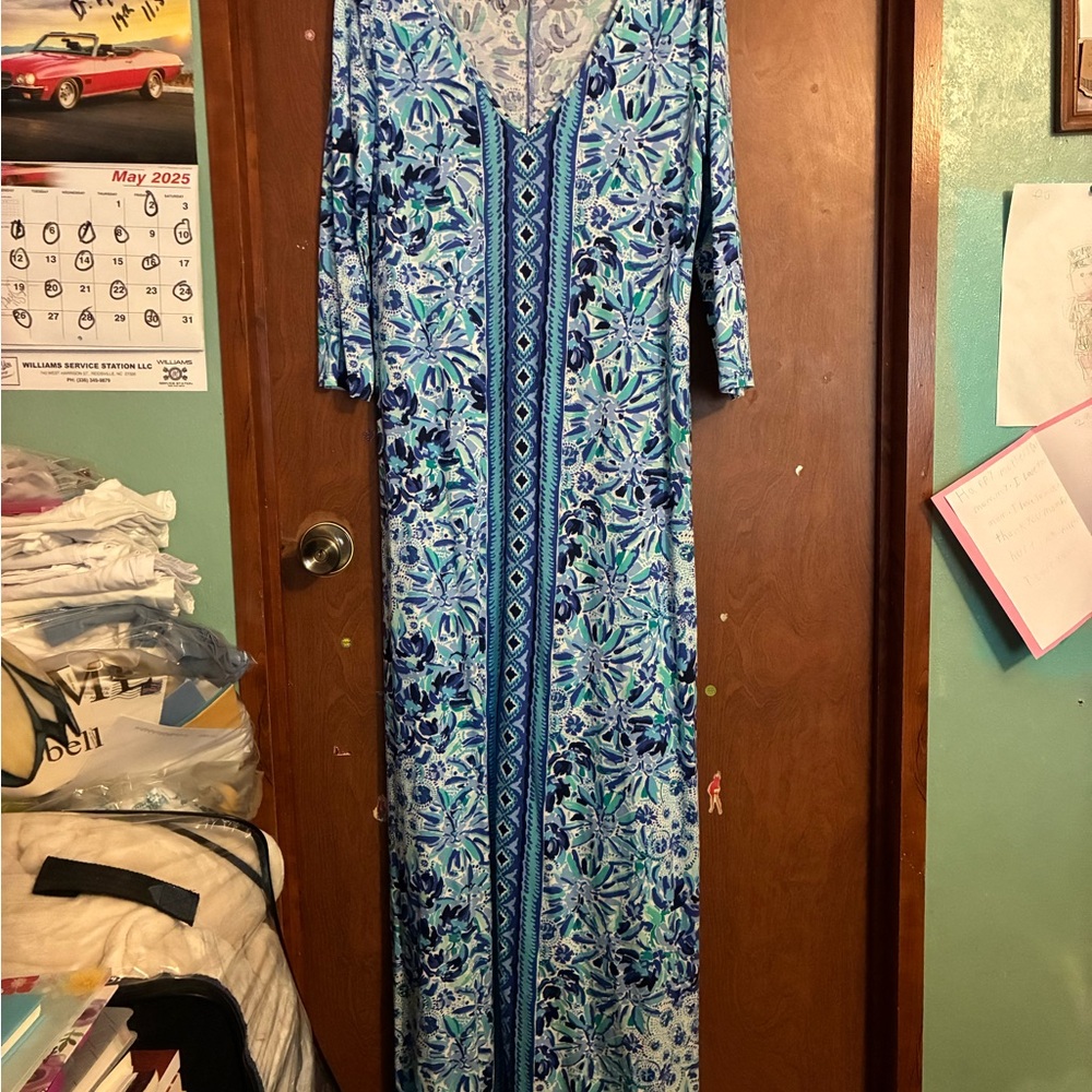 Lilly Pulitzer Blue and Green Maxi Dress NWOT - Picture 15 of 16